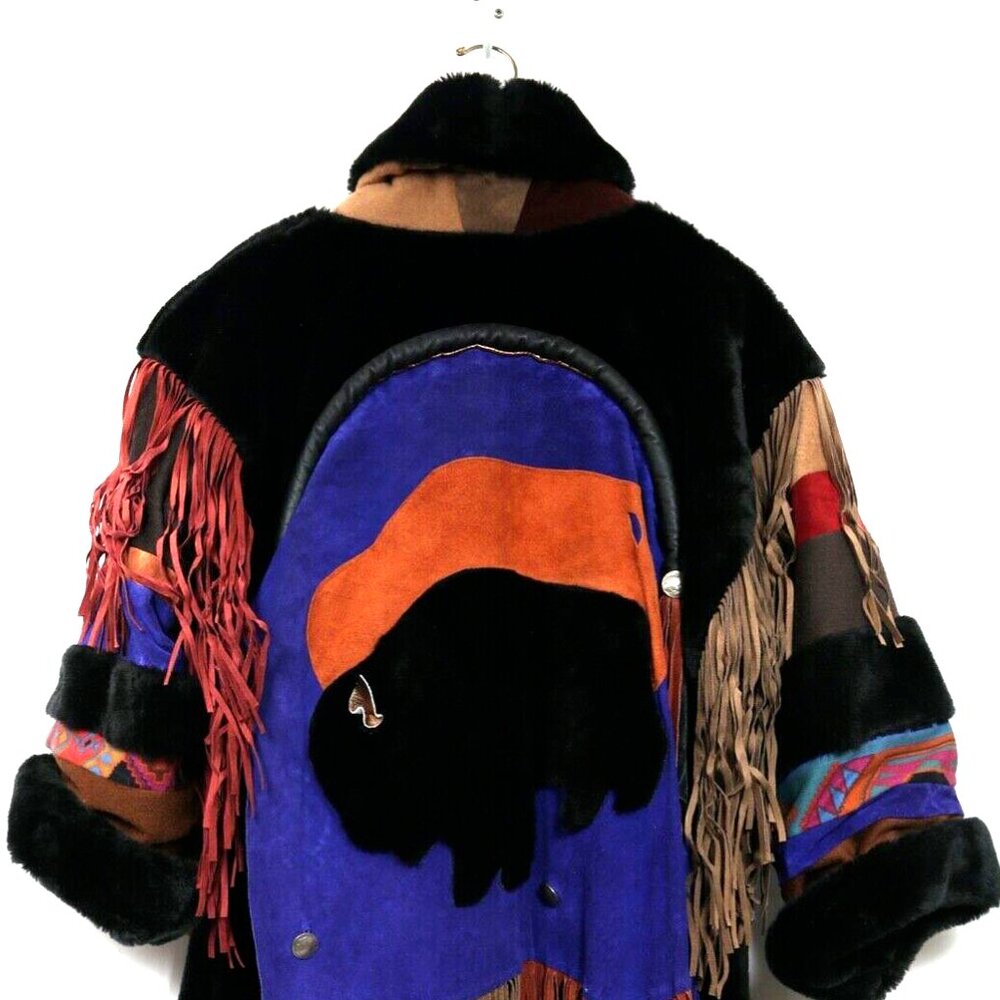 Where the Buffalo Roam Vintage Coat Cowgirl Western Southwestern Yellowstone - Picture 4 of 14